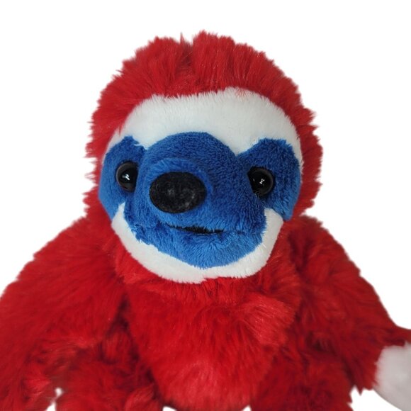 Dan Dee Valentine's Day Sloth Plush Red 8" Blue Mask Face Sitting Stuffed Animal - Picture 2 of 10